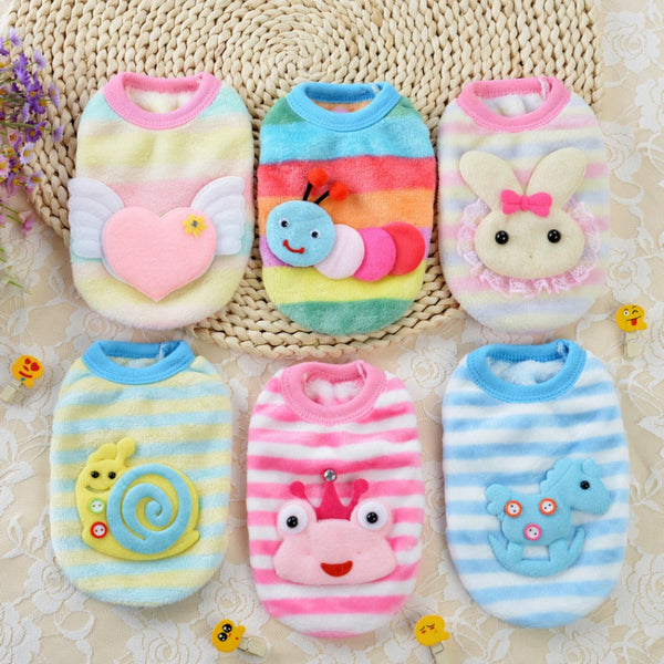 Winter Puppy Vest Cartoon Clothing Soft Warm Flannel Dog Clothes for Small Medium Large Dog Cat Pet Coat Pet Accessories