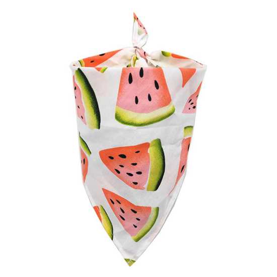 Dog Bandana Scarf Cat Bibs Fruit Print Pineapple Banana Pear Pattern Cotton Plaid Washable Dog Bandana Dog Accessories