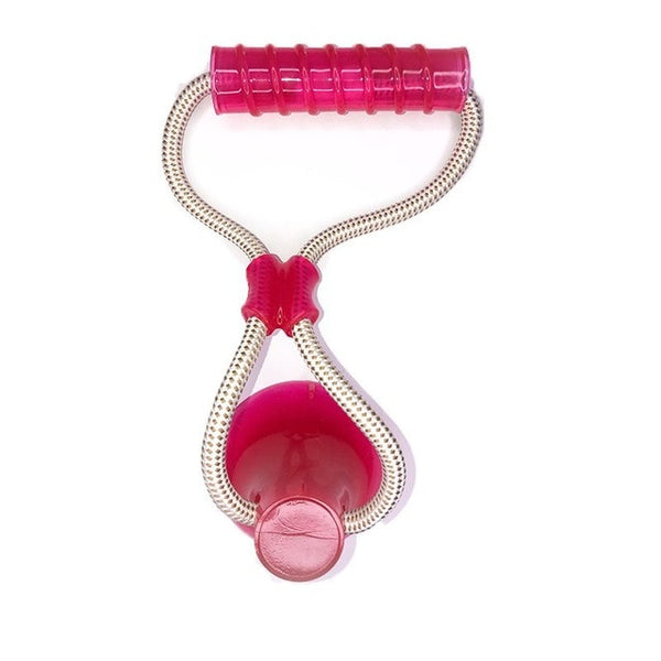 Multifunctional Pet Toys with Suction Cup Dog Push Toy with TPR Ball Pet Tooth Cleaning Chewing Rubber Dog Toys for Small Dogs