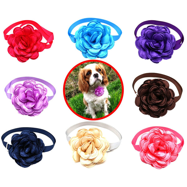 1 Pcs New Design Colorful Flower Pet Accessories Dog Bow tie Can Adjustable Neck Strap For Dog Cat Pet Grooming Pet Supplier