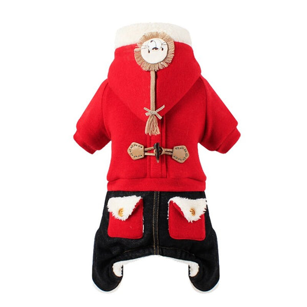 Pet Small Dog Clothes Jacket Warm Dog Coat Four-legs Hoodies Outfit Puppy Hoodies Cute Jumpsuit Chihuahua Clothes