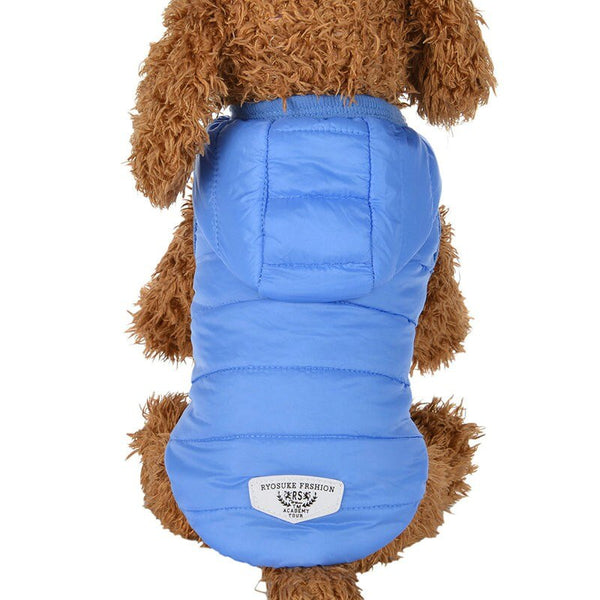 Big Dog clothes Purple Warm Cotton-padded Two Feet Clothes Thicken Hoodie coat jacket