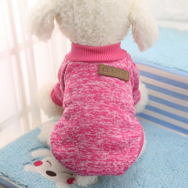 Classic Dog Clothes Warm Puppy Outfit Pet Jacket Coat Winter Dog Clothes Soft Sweater Clothing For Small Dogs Chihuahua