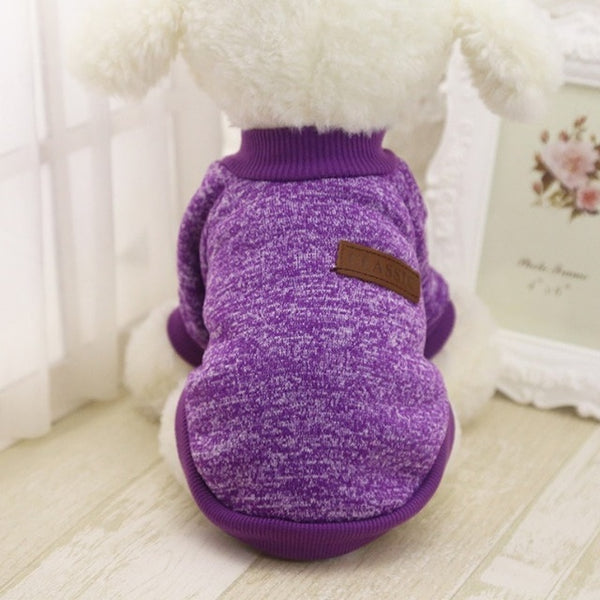 Classic Dog Clothes Warm Puppy Outfit Pet Jacket Coat Winter Dog Clothes Soft Sweater Clothing For Small Dogs Chihuahua