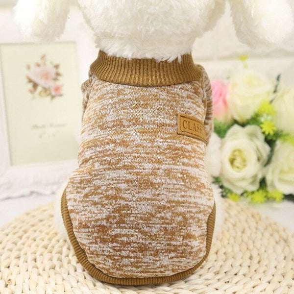 Classic Dog Clothes Warm Puppy Outfit Pet Jacket Coat Winter Dog Clothes Soft Sweater Clothing For Small Dogs Chihuahua