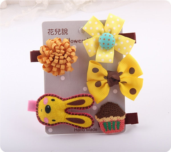 Cute Pet Puppies Hairpin Set Cartoon Bows Hair Clips For Dogs Little Small Princess Teddy Yorkshire Pet Grooming Accessories
