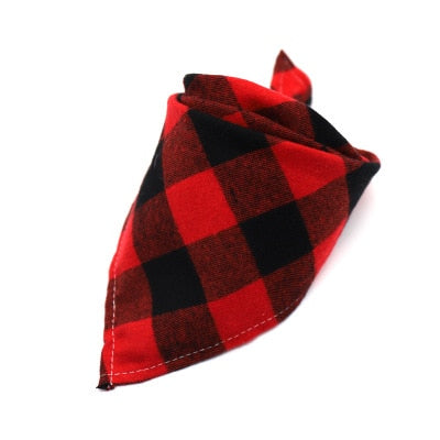 Reversible Dog Bandana Cotton linen Plaid Pet Trianguar bandage Scarf Bow ties Collar Square Cat dog Decoration Accessories