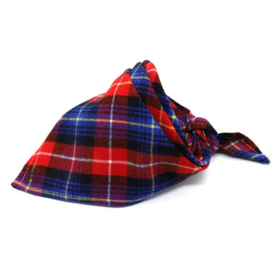 Reversible Dog Bandana Cotton linen Plaid Pet Trianguar bandage Scarf Bow ties Collar Square Cat dog Decoration Accessories