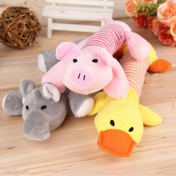 Pet Puppy Chew Squeaker Squeaky Plush Sound Piggy Elephant Duck Ball Dog Animal Sounding Toys
