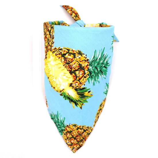Dog Bandana Scarf Cat Bibs  Fruit Print Pineapple Banana Pear Pattern Cotton Plaid Washable Dog Bandana  Dog Accessories
