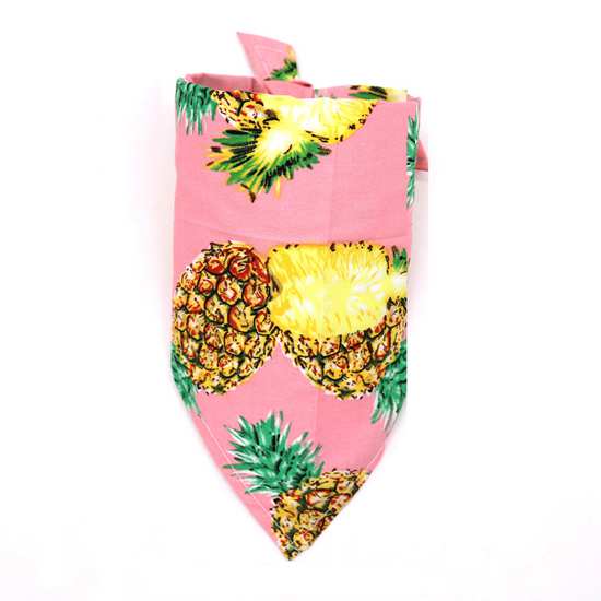 Dog Bandana Scarf Cat Bibs  Fruit Print Pineapple Banana Pear Pattern Cotton Plaid Washable Dog Bandana  Dog Accessories