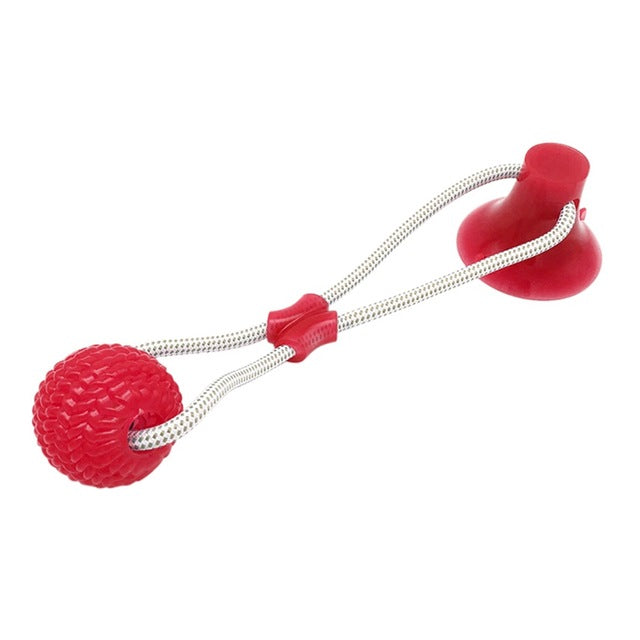 Multifunctional Pet Toys with Suction Cup Dog Push Toy with TPR Ball Pet Tooth Cleaning Chewing Rubber Dog Toys for Small Dogs