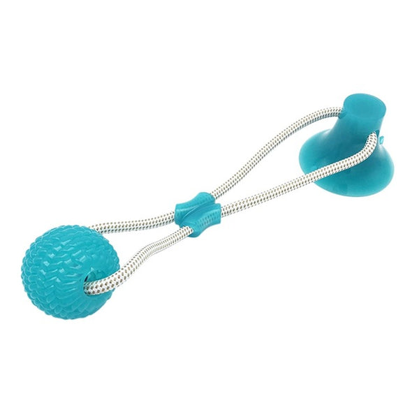 Multifunctional Pet Toys with Suction Cup Dog Push Toy with TPR Ball Pet Tooth Cleaning Chewing Rubber Dog Toys for Small Dogs