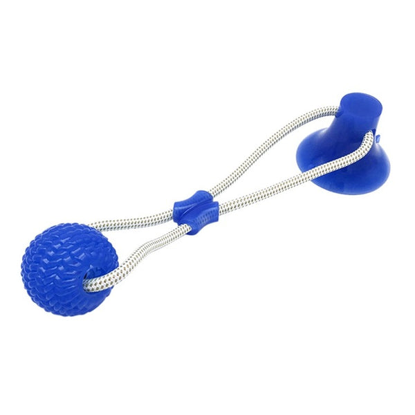 Multifunctional Pet Toys with Suction Cup Dog Push Toy with TPR Ball Pet Tooth Cleaning Chewing Rubber Dog Toys for Small Dogs