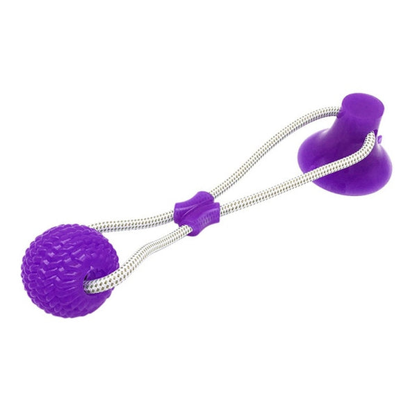 Multifunctional Pet Toys with Suction Cup Dog Push Toy with TPR Ball Pet Tooth Cleaning Chewing Rubber Dog Toys for Small Dogs