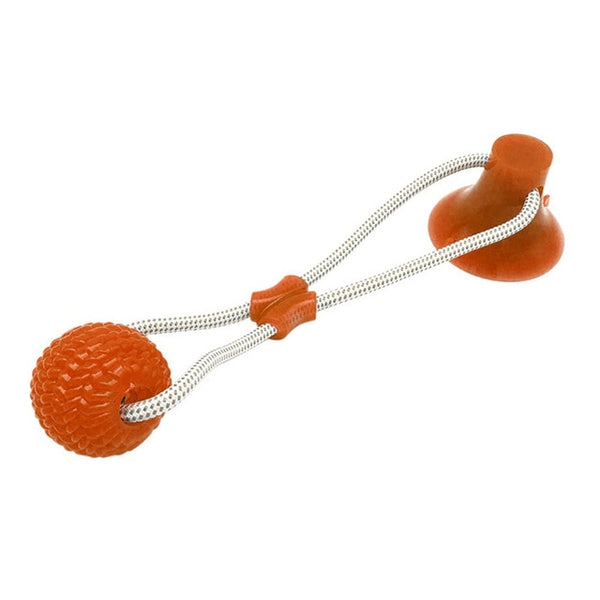 Multifunctional Pet Toys with Suction Cup Dog Push Toy with TPR Ball Pet Tooth Cleaning Chewing Rubber Dog Toys for Small Dogs