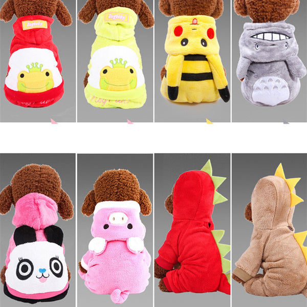 17Colors Fleece Winter Dog Clothes Pet Costume Warm Dog Coat for Small Dogs Clothing Puppy Hoodies Jumpsuit Chihuahua Clothes