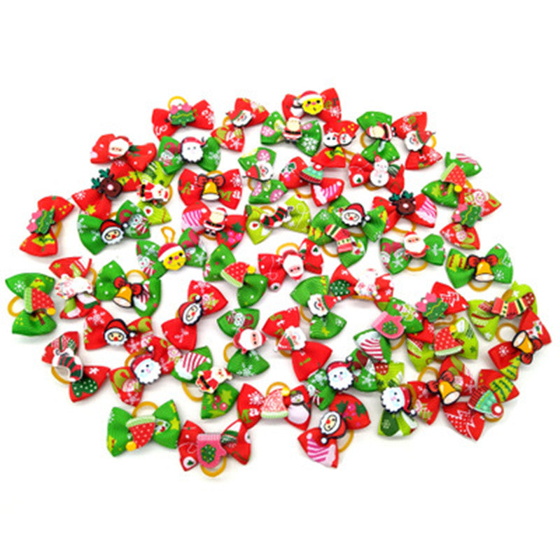 20pcs Christmas Pet Gift Dog Bows Cat Dog Hair Bows Pet Accessories Dogs Pets Puppy Accessories