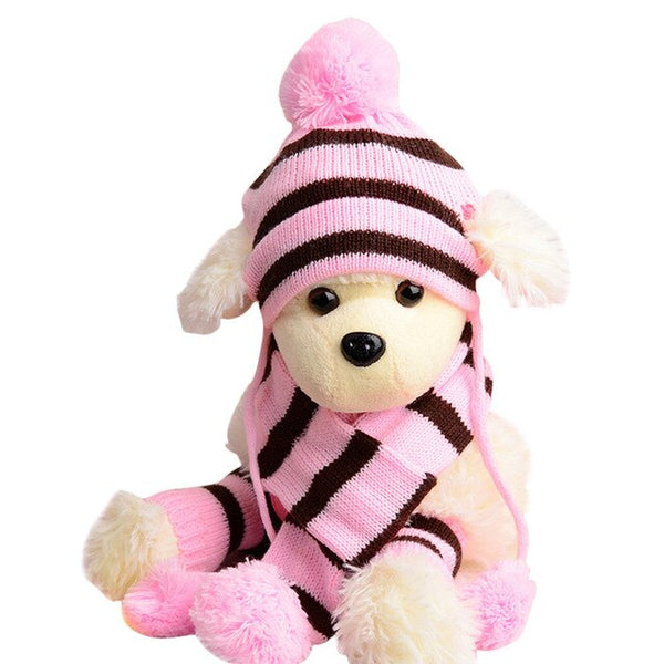 Pet Dog Hat Cap Scarf and Foot cover Hat For Dogs Casual Three-piece Suit Cap For Dog Hat Chihuahua Yorkshire Pet Hat  Scarf 20