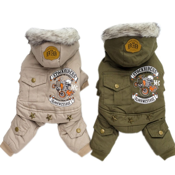 Dog Clothes Autumn Pet Clothing for Dog Jumpsuit Coat Jacket Chihuahua Poodle Bichon Pet Outfits Dog Apparel Green