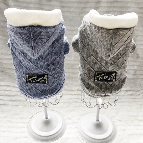 Autumn Winter Pet Dog Clothes Warm Thickening Fleece Coat For Dogs Puppy Hooded Jacket Chihuahua Yorkie Pug Clothing