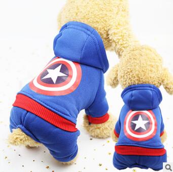 Autumn Winter Cotton Pet Dog Clothes Warm Cartoon Dog Jacket Four Feet French Bulldog Pet Clothing For Small Medium XS-XXL