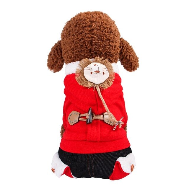 Pet Small Dog Clothes Jacket Warm Dog Coat Four-legs Hoodies Outfit Puppy Hoodies Cute Jumpsuit Chihuahua Clothes