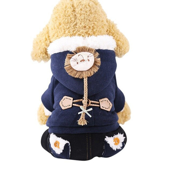 Pet Small Dog Clothes Jacket Warm Dog Coat Four-legs Hoodies Outfit Puppy Hoodies Cute Jumpsuit Chihuahua Clothes