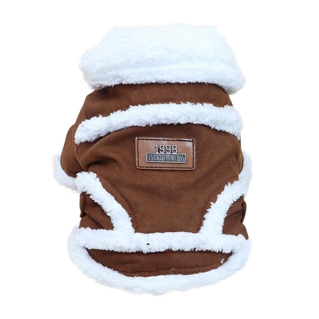 Pet Dogs Faux Suede Fleece Jacket Puppy Warm  2-Legged Coat Chihuahua Teddy Winter Thickening Clothing For Dogs