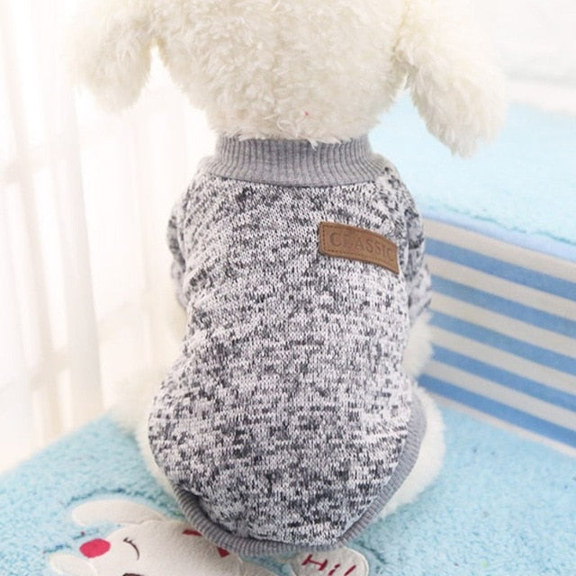 Classic Dog Clothes Warm Puppy Outfit Pet Jacket Coat Winter Dog Clothes Soft Sweater Clothing For Small Dogs Chihuahua