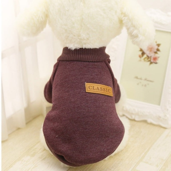 Classic Dog Clothes Warm Puppy Outfit Pet Jacket Coat Winter Dog Clothes Soft Sweater Clothing For Small Dogs Chihuahua