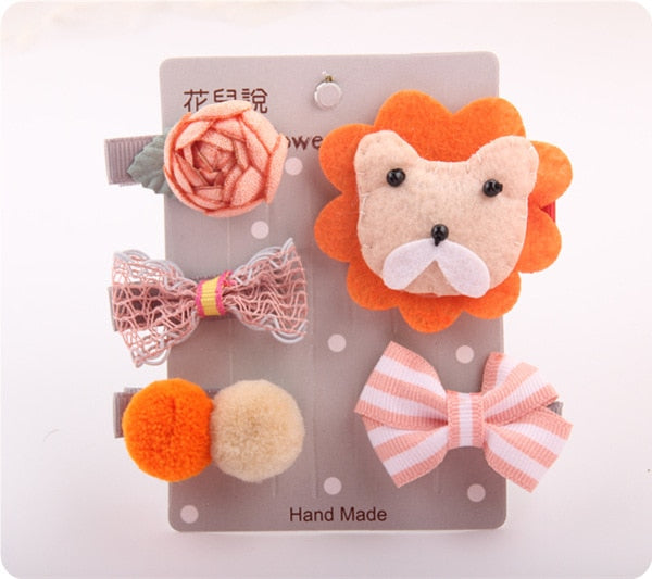 Cute Pet Puppies Hairpin Set Cartoon Bows Hair Clips For Dogs Little Small Princess Teddy Yorkshire Pet Grooming Accessories
