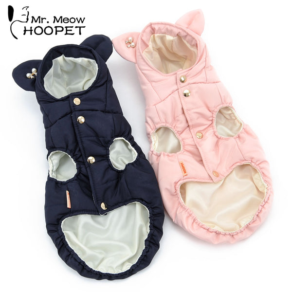 Hoopet Dog Clothes French Bulldog Pug Overalls for Dogs Winter Clothes Jackets for Dogs Cat Hoodie Coat