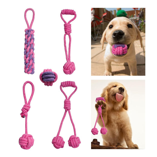 Molars Bites Pet Toys Teeth Bite-Resistant Cotton Rope Toys Dog Medium Big and Large Dog Molar Toy Chew Ball Dog Toy 1PCS