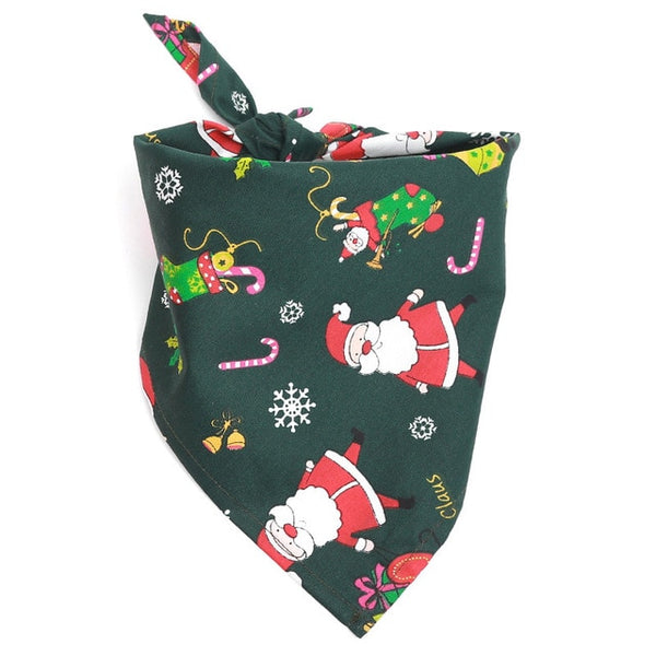 Dog Bandana Christmas Pet Costume Stylish Christmas Santa Scarf Bibs Kerchief Accessories for Small Medium Large Dogs Cats